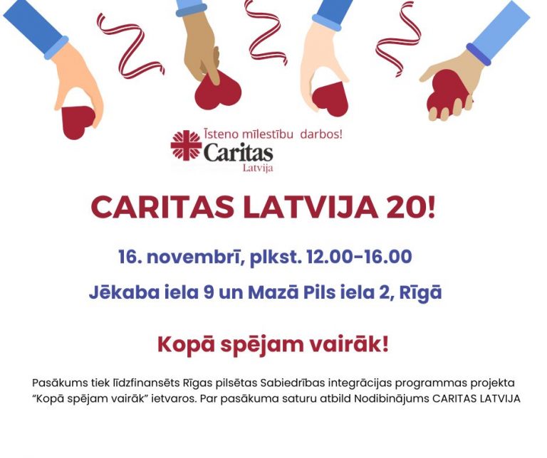 CARITAS LATVIJA aicina kopā atzīmēt nodibinājuma 20. gadadienu