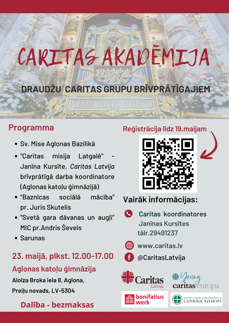 Aicinām uz Caritas apmācībām Aglonā.