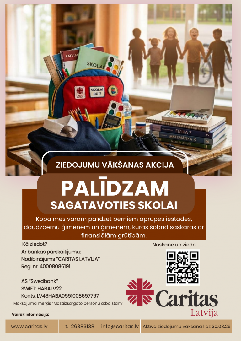 Palīdzēsim bērniem ar prieku uzsākt jauno mācību gadu.